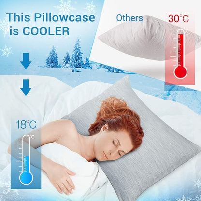 🔥LAST DAY 49% OFF - ❄️Cooling Pillow Cases for Spring Hot Sleepers Q-Max 0.5 Breathable Soft Pillowcase for Relaxation Soothing