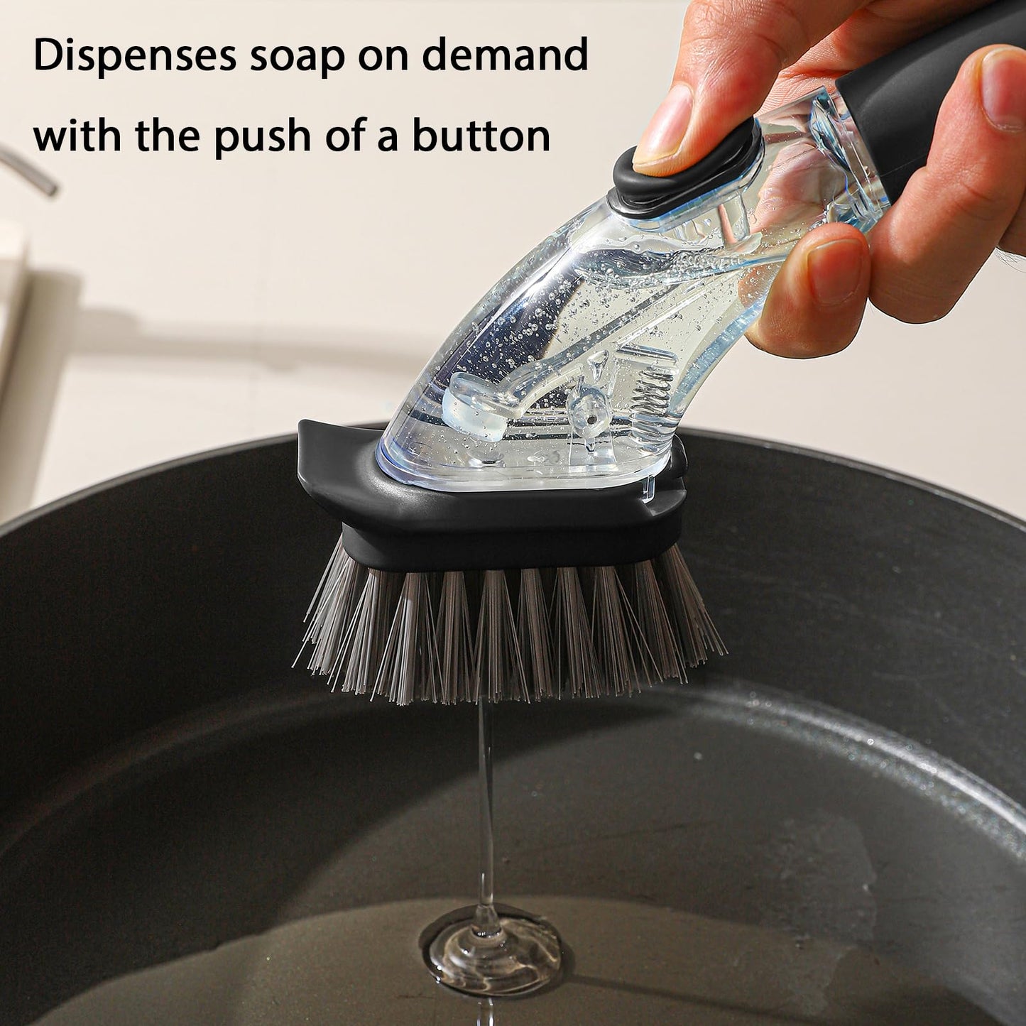 Soap Dispensing Dish Brush with Handle