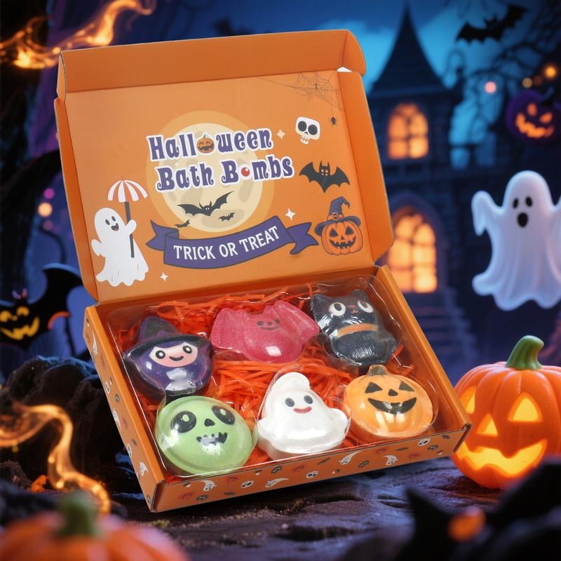 🎃6-Piece Halloween Scary Cute Bath Bomb Gift Set