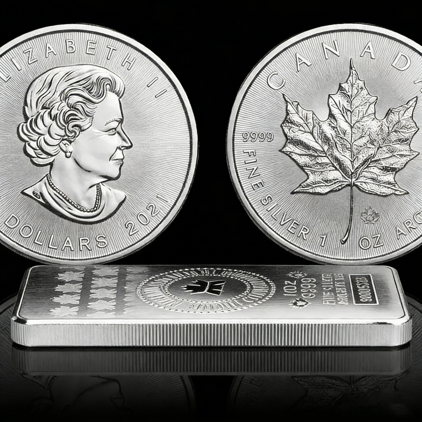 The Ultimate Canadian Silver Duo-10 Oz  Silver Bar + 1 Oz Silver Coin
