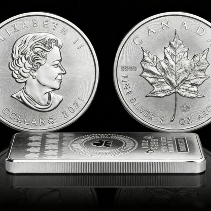 The Ultimate Canadian Silver Duo-10 Oz  Silver Bar + 1 Oz Silver Coin