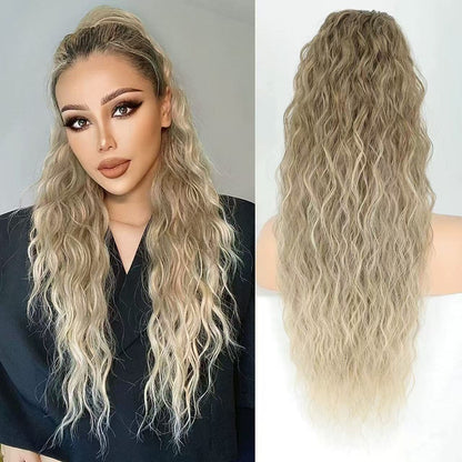 30-Inch Long Wavy Curly Hair False Ponytail