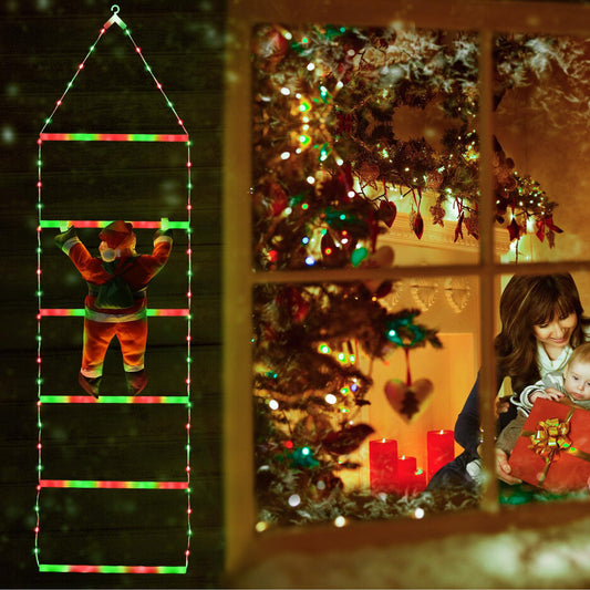 Christmas Santa Climbing Stairs Light, 8 Flashing Modes