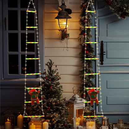 Christmas Santa Climbing Stairs Light, 8 Flashing Modes