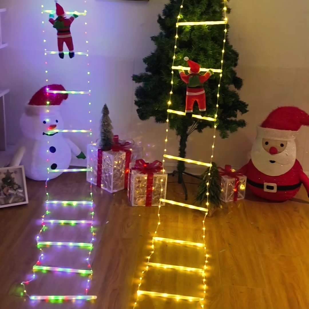 Christmas Santa Climbing Stairs Light, 8 Flashing Modes