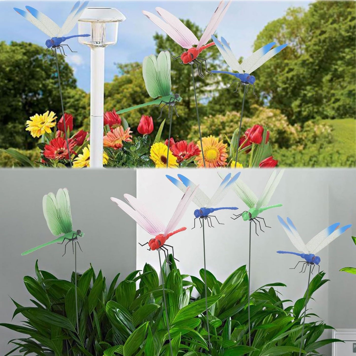 🔥4 PCS Outdoor Fake Dragonfly Rod Clip🐎🌺 for Garden