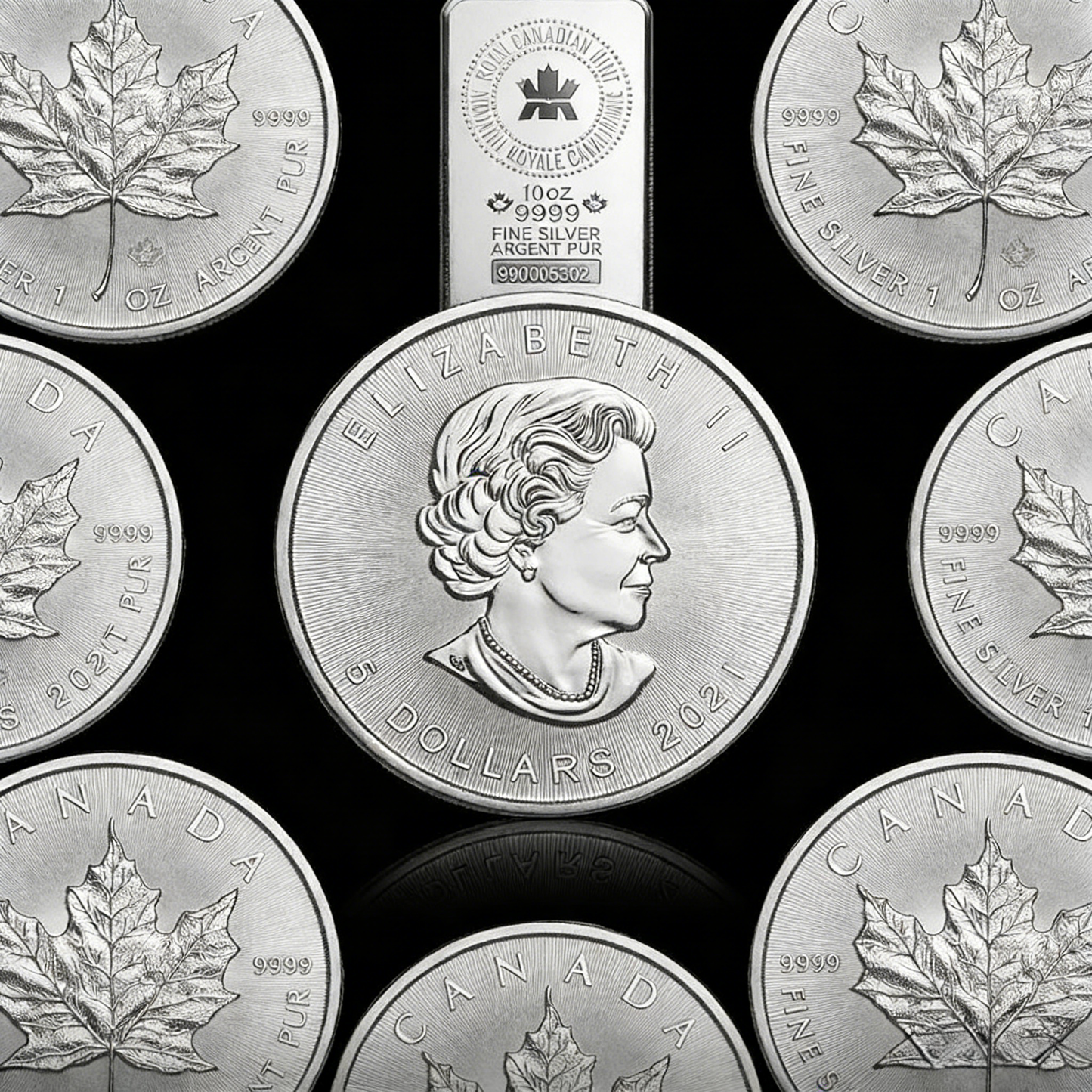 The Ultimate Canadian Silver Duo-10 Oz  Silver Bar + 1 Oz Silver Coin