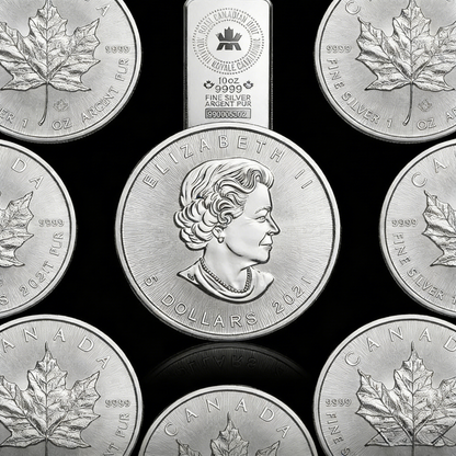 The Ultimate Canadian Silver Duo-10 Oz  Silver Bar + 1 Oz Silver Coin