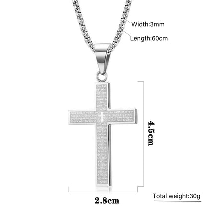 🙏"Lord's Prayer" Necklace with Scribbled Cross🕊️