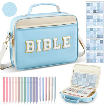 Pretty Bible Bag for Women – Floral Chenille Letter Design