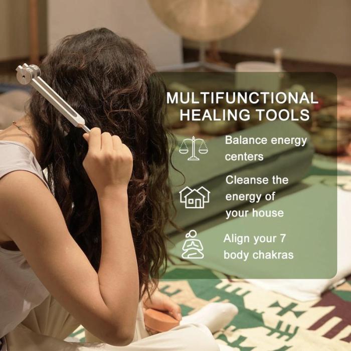 🙂Resonance Tuning Forks for Healing Set - Weighted & Unweighted Tuning Fork Set Including 128Hz, 136Hz, 256Hz, 384Hz