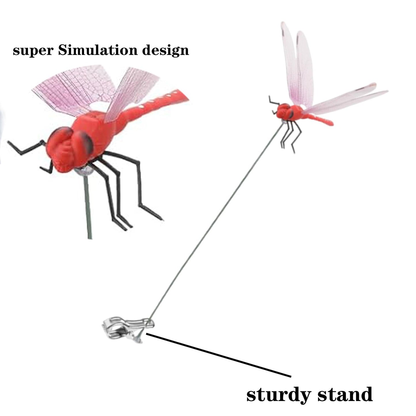 🔥4 PCS Outdoor Fake Dragonfly Rod Clip🐎🌺 for Garden