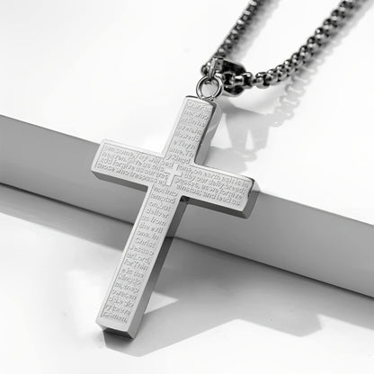 🙏"Lord's Prayer" Necklace with Scribbled Cross🕊️