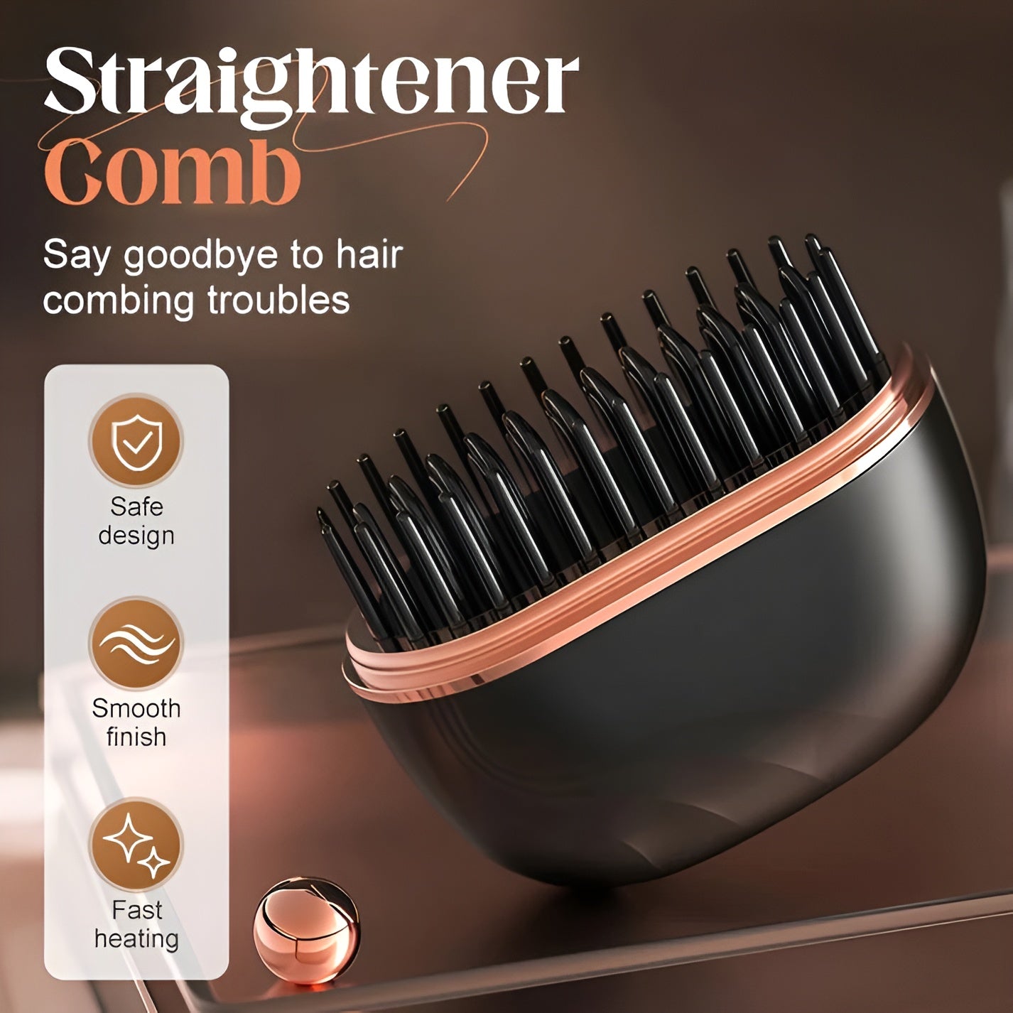 Mini Hair Straightener Brush