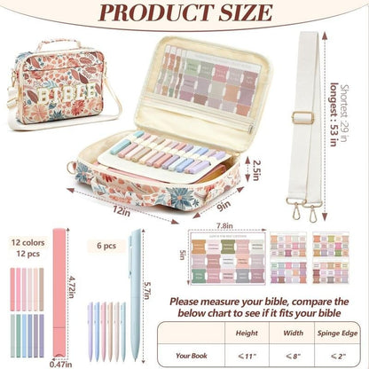 Pretty Bible Bag for Women – Floral Chenille Letter Design