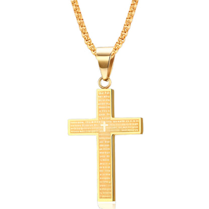 🙏"Lord's Prayer" Necklace with Scribbled Cross🕊️