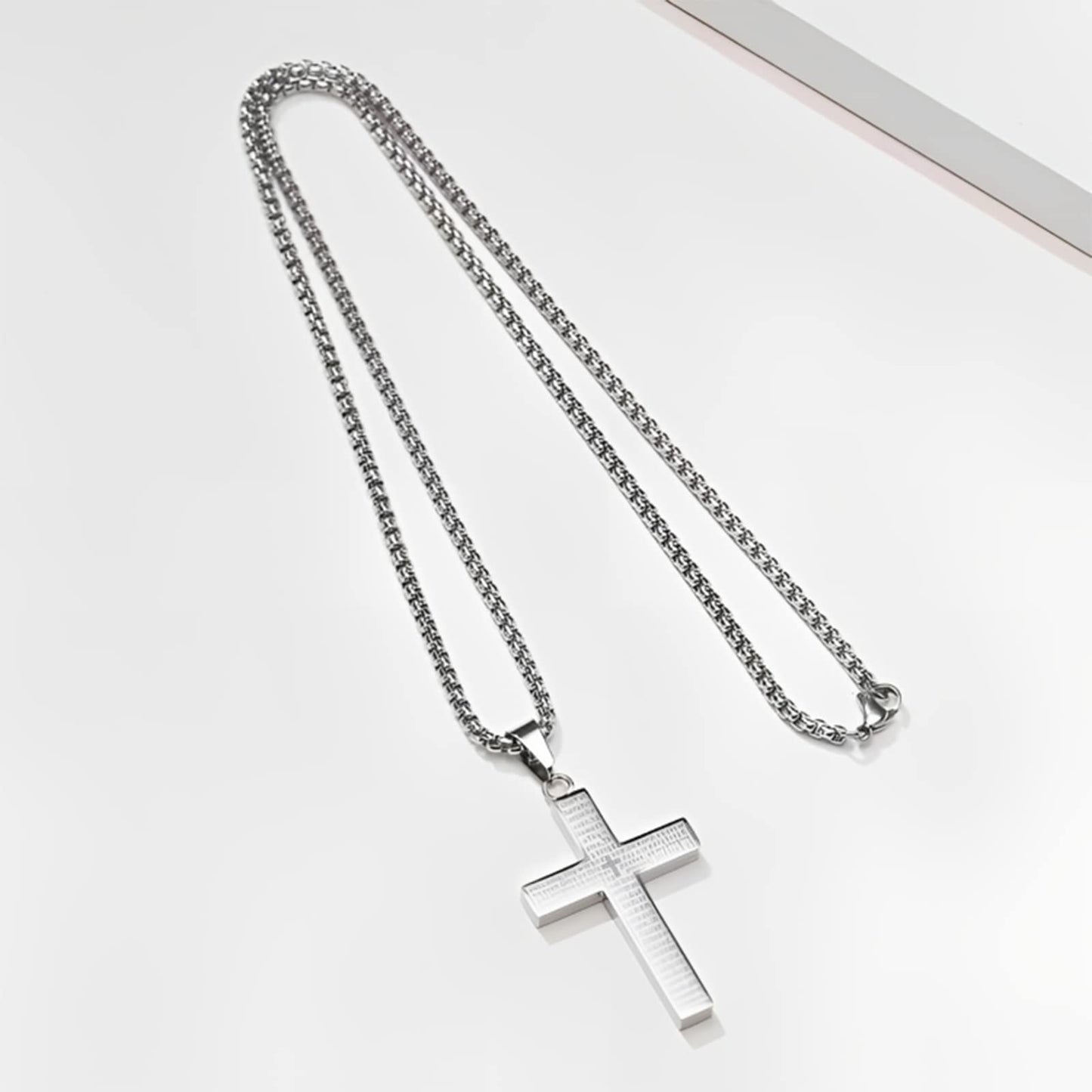 🙏"Lord's Prayer" Necklace with Scribbled Cross🕊️