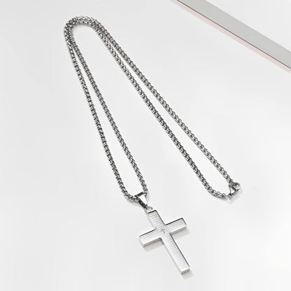 🙏"Lord's Prayer" Necklace with Scribbled Cross🕊️
