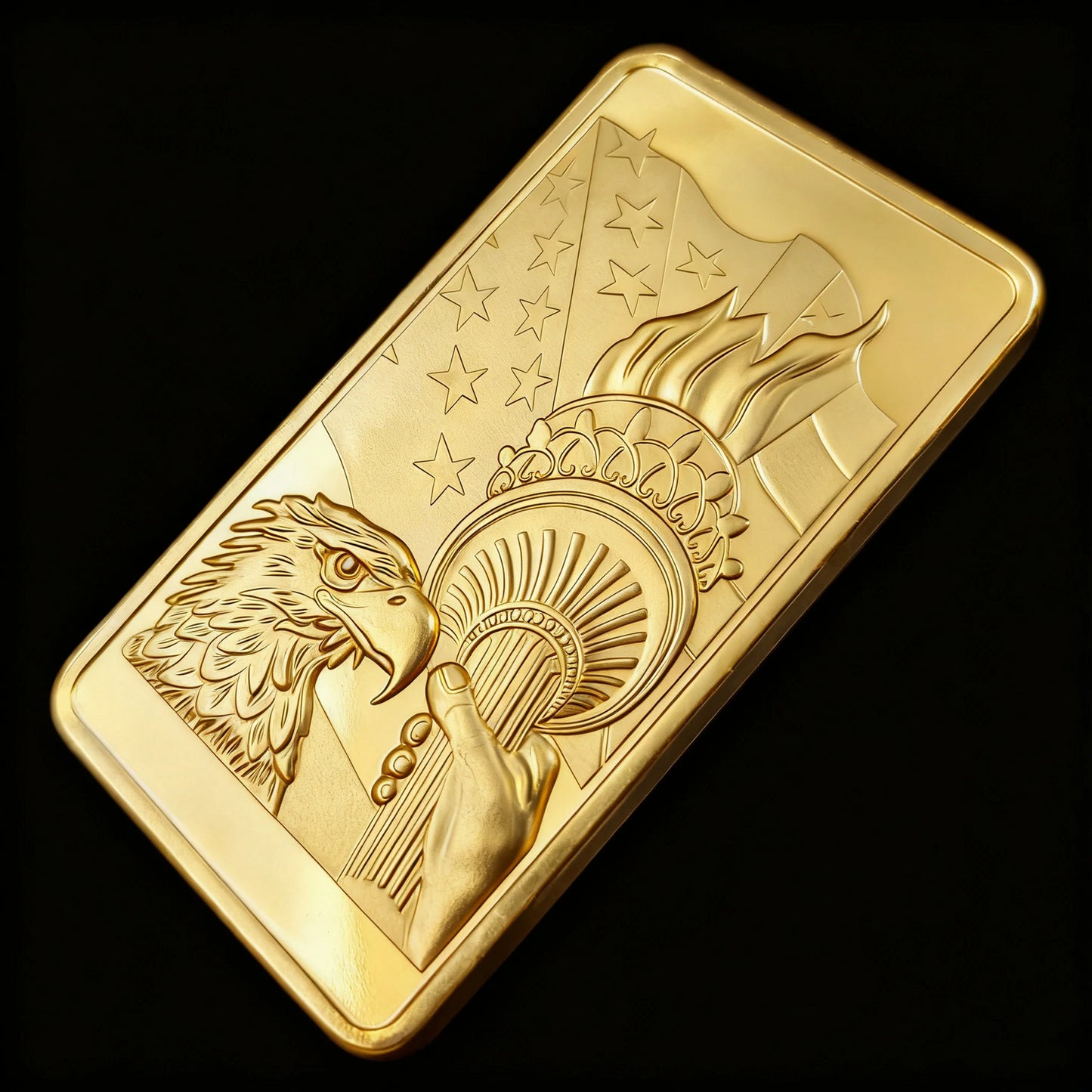 USA Eagle statue of Liberty 1 Ounce Gold Bar