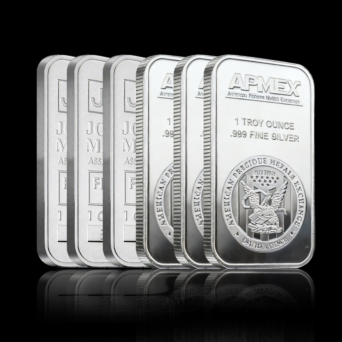 APMEX & Johnson Matthey Silver Bar Set: 2 oz .999 Pure Silver