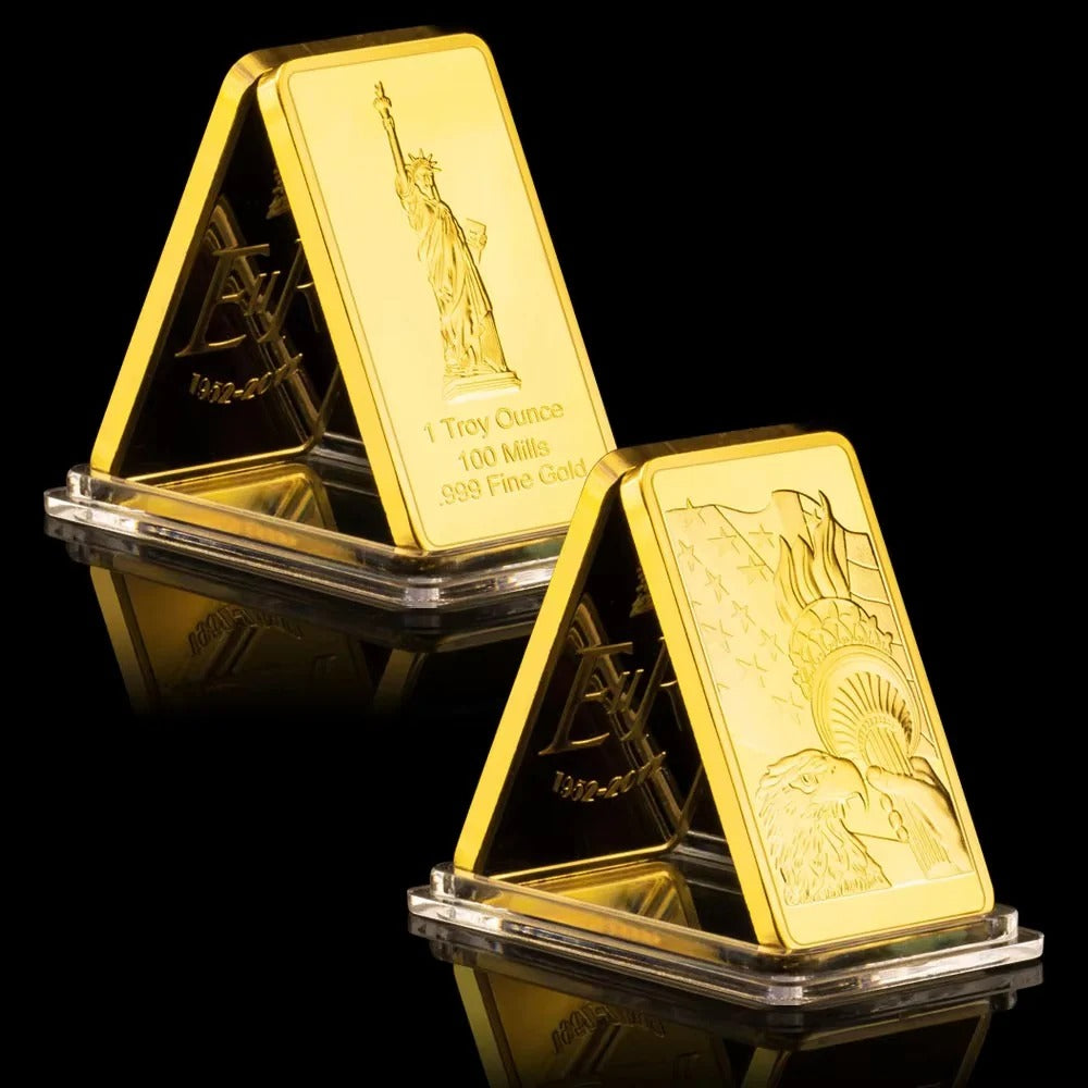 USA Eagle statue of Liberty 1 Ounce Gold Bar