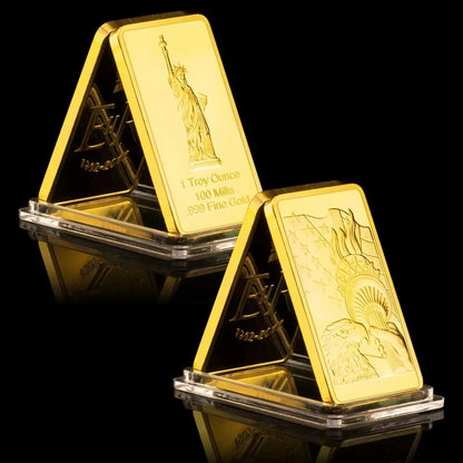 USA Eagle statue of Liberty 1 Ounce Gold Bar