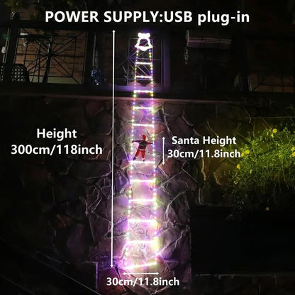 Christmas Santa Climbing Stairs Light, 8 Flashing Modes