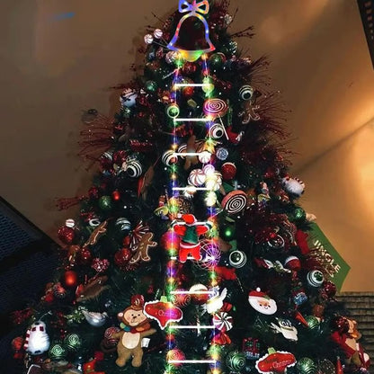 Christmas Santa Climbing Stairs Light, 8 Flashing Modes