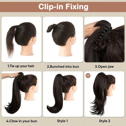30-Inch Long Wavy Curly Hair False Ponytail