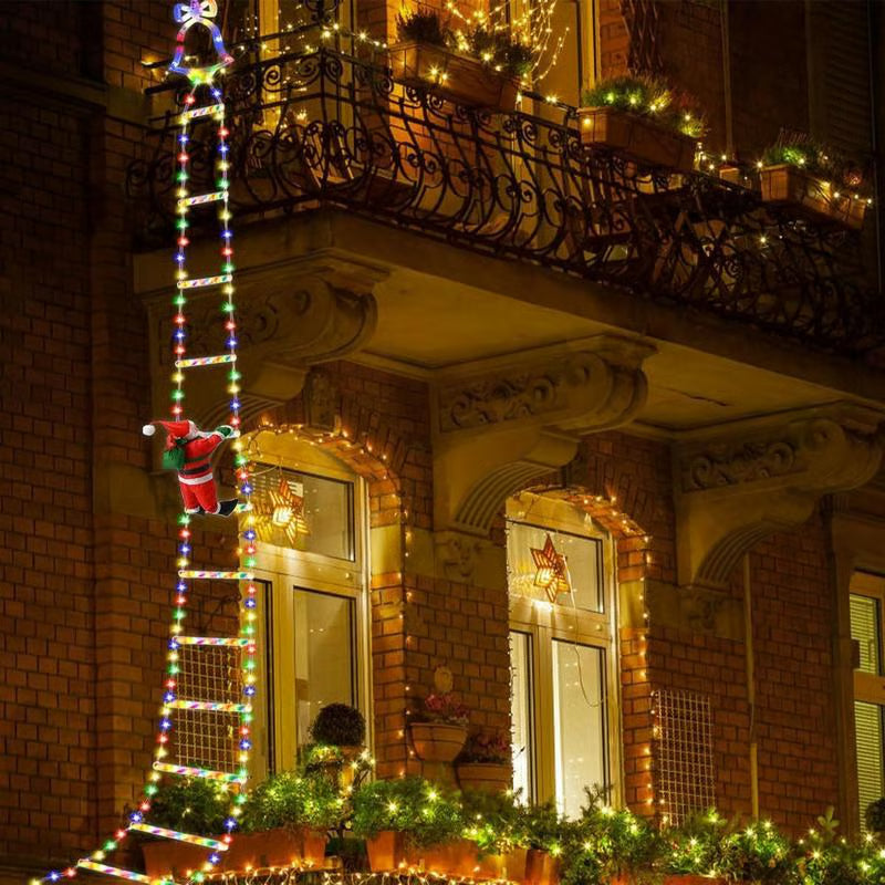 Christmas Santa Climbing Stairs Light, 8 Flashing Modes