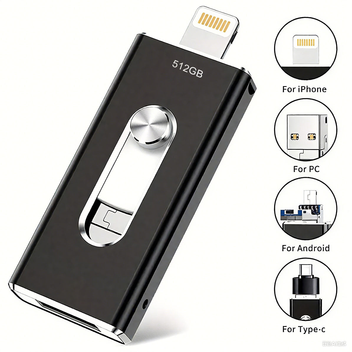 ⚡3 in 1 Flash Drive, Portable High Speed USB 3.0