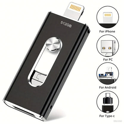 ⚡3 in 1 Flash Drive, Portable High Speed USB 3.0