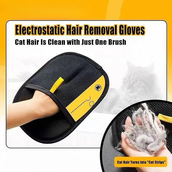 🧤✨ Reusable Electrostatic Pet Hair Removal Gloves – Double-Sided Grooming Mitt for Cats 🐶💖
