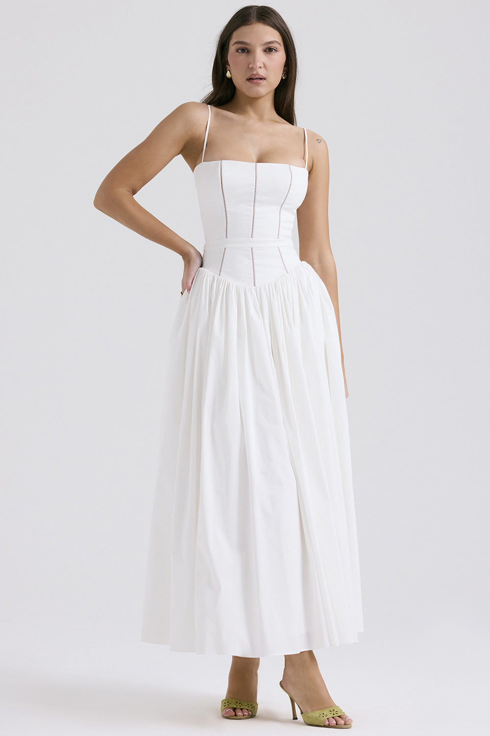 Elegant Strapless Floral Dress👗