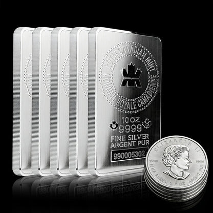 The Ultimate Canadian Silver Duo-10 Oz  Silver Bar + 1 Oz Silver Coin