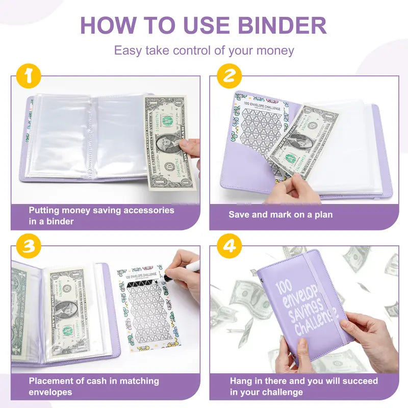 100 Days Money Saving Challenge Coin Envelope Book💵
