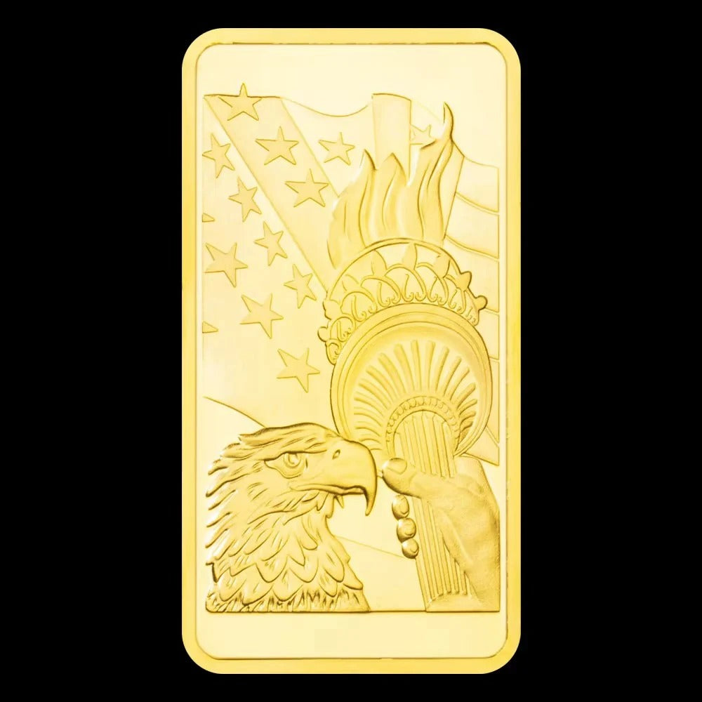 USA Eagle statue of Liberty 1 Ounce Gold Bar