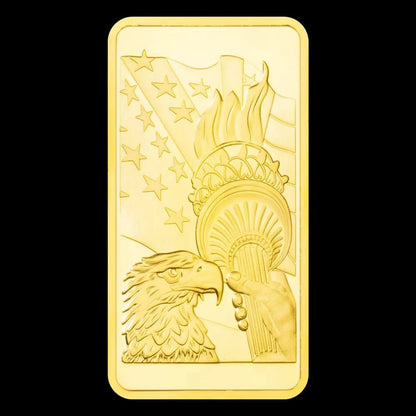 USA Eagle statue of Liberty 1 Ounce Gold Bar