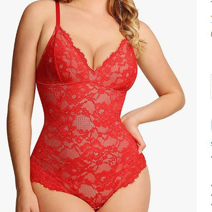 🔥Summer Promotion 49% OFF - Slimming with V-neck Lace Body-shaping Garment👙
