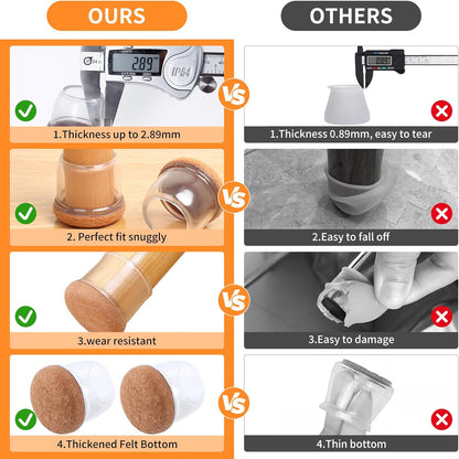 Chair Leg Floor Protectors 16 PCS