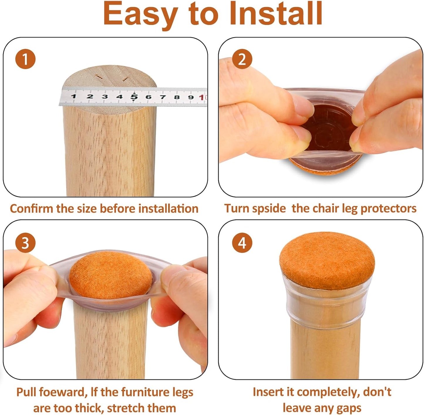 Chair Leg Floor Protectors 16 PCS