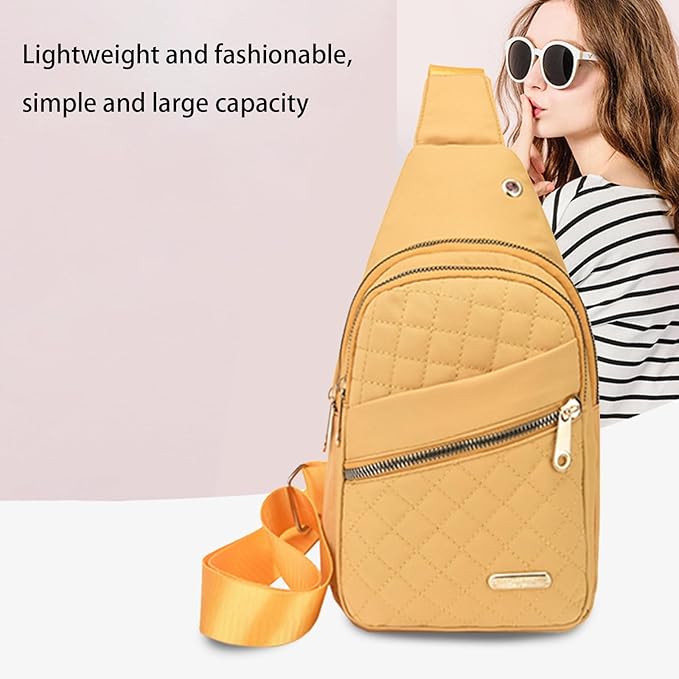 Solid Color Quilted Casual Chest Bag