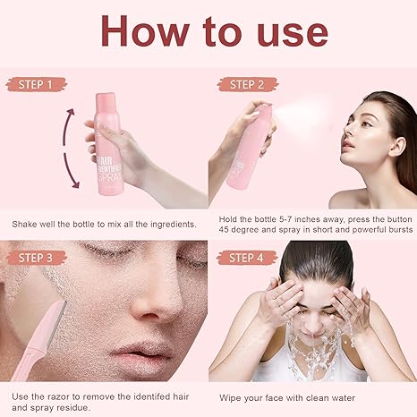 🌸🌸 Dermaplaning & Face Shaving – Hair Identifier Spray for Women's Facial Hair Removal 💖💆‍♀️