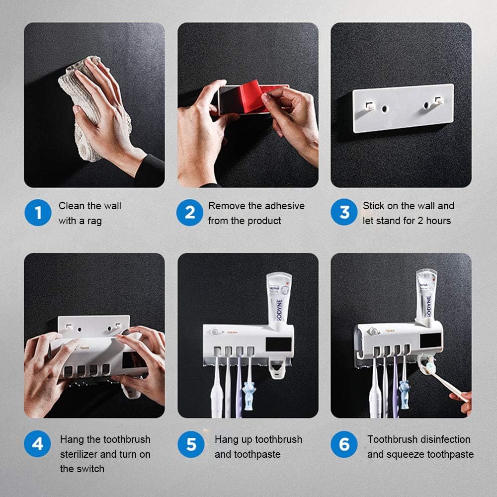 3-in-1 UV Toothbrush Sterilizer + Dispenser