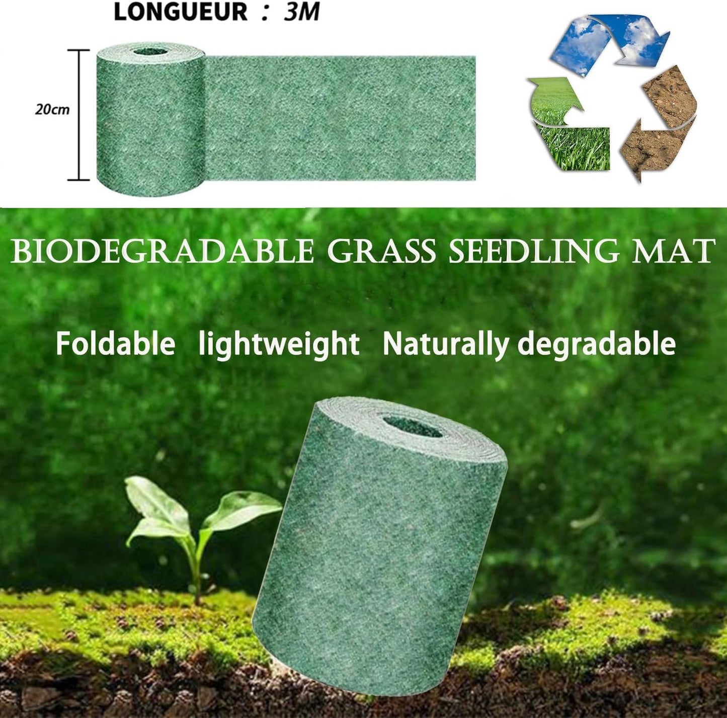 🌱🌿 Grass Seed Mat, Plant Growing Mat,✨Lawn Growing Mat, Lawn Planting Seeds🌱