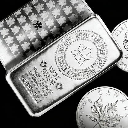 The Ultimate Canadian Silver Duo-10 Oz  Silver Bar + 1 Oz Silver Coin