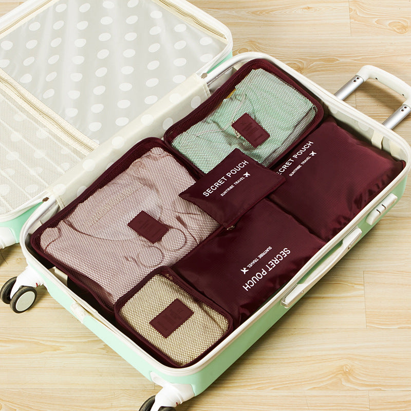 6 Piece Travel Luggage Storage Bag Set