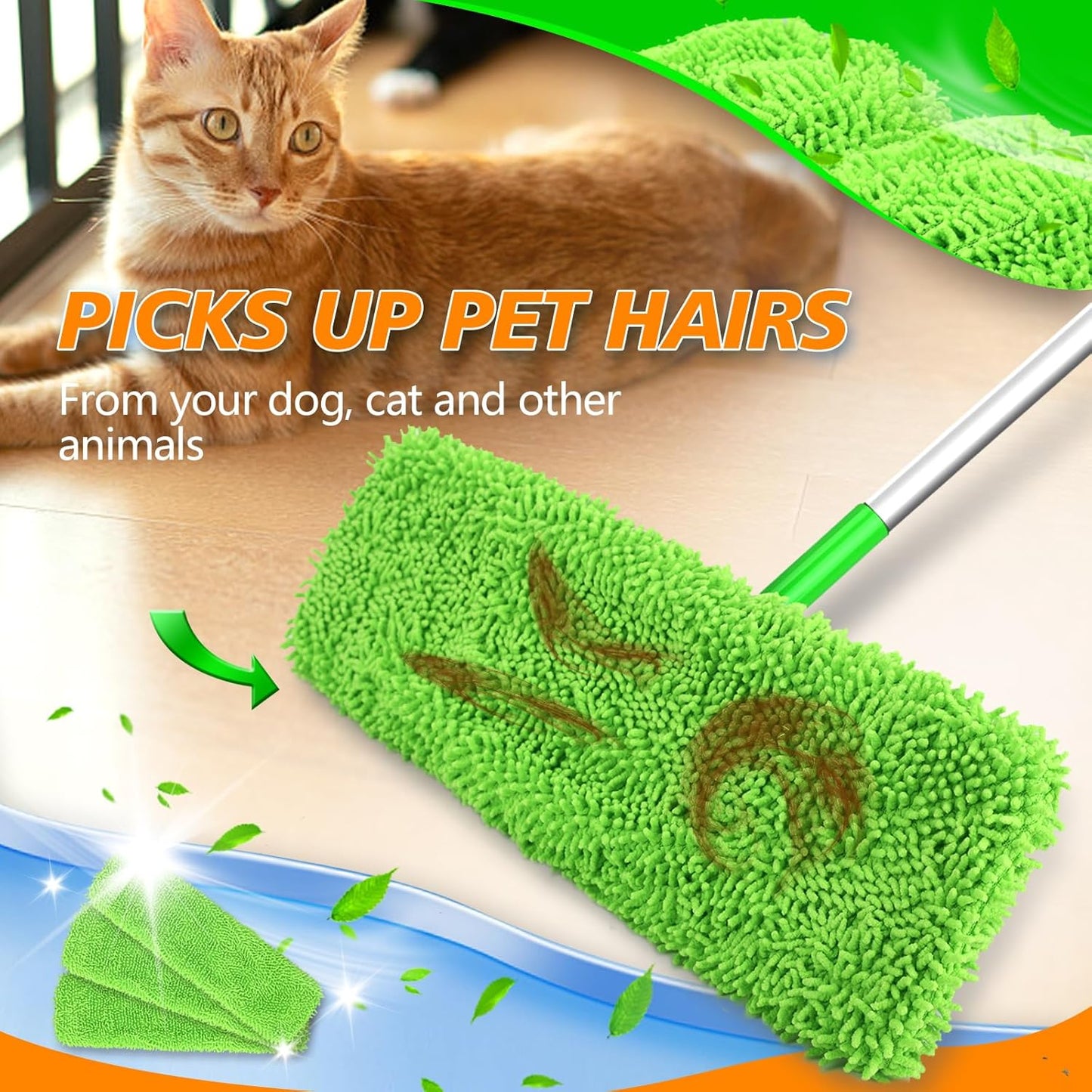 6 PCS Reusable Microfiber Mop Pads for Swiffer