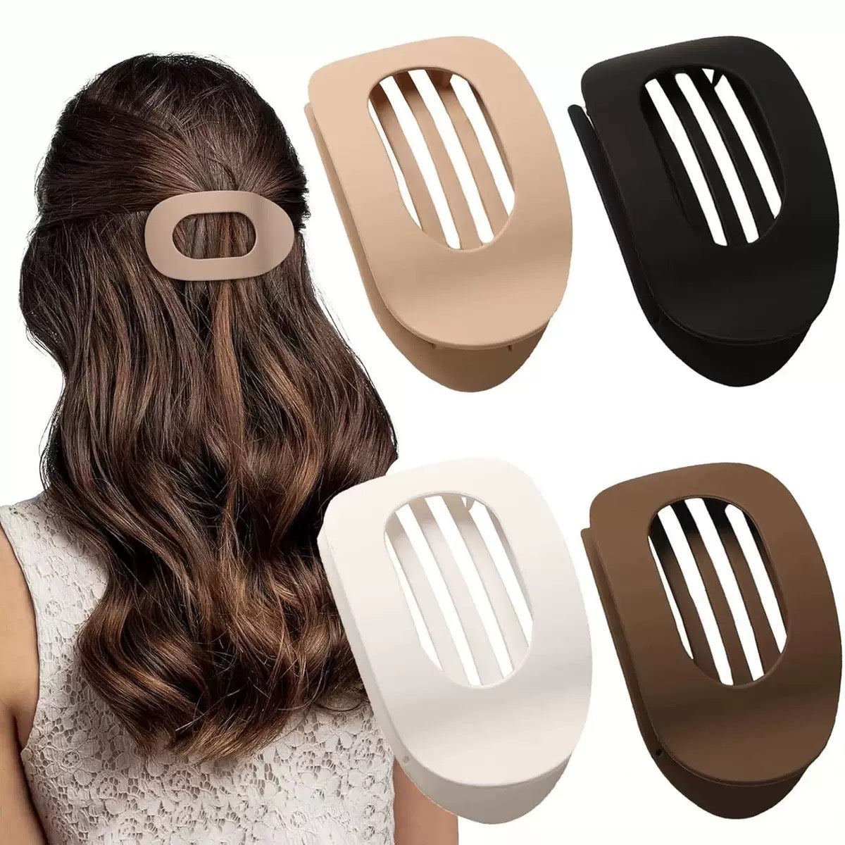 🎁Casual Versatile Solid Colour Lay Flat Hair Clip