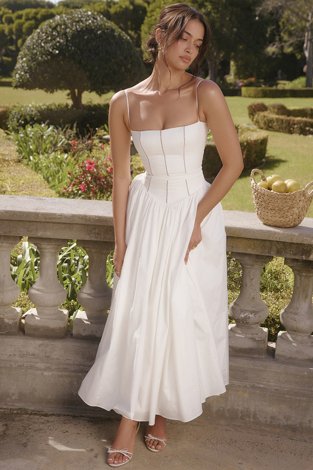 Elegant Strapless Floral Dress👗